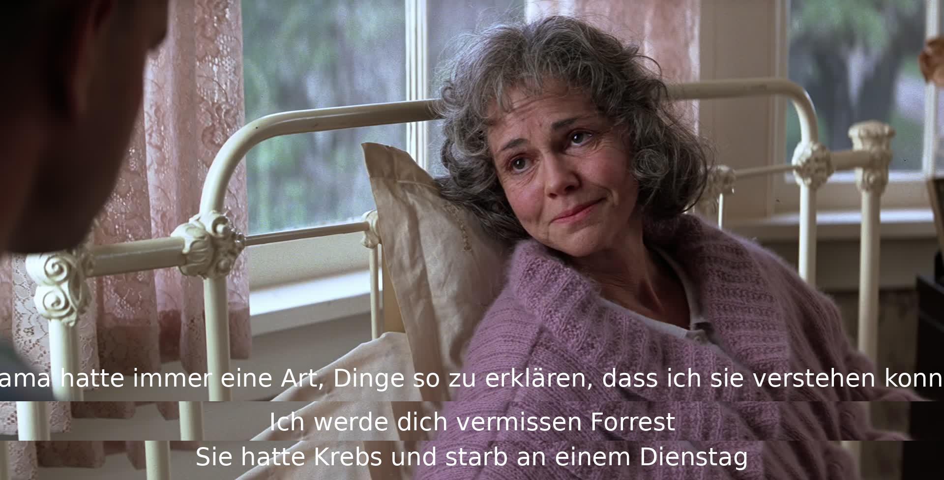 Mama erklärte Dinge einfach für Forrest. Sie verstarb an einem Dienstag, und Forrest würde sie vermissen.