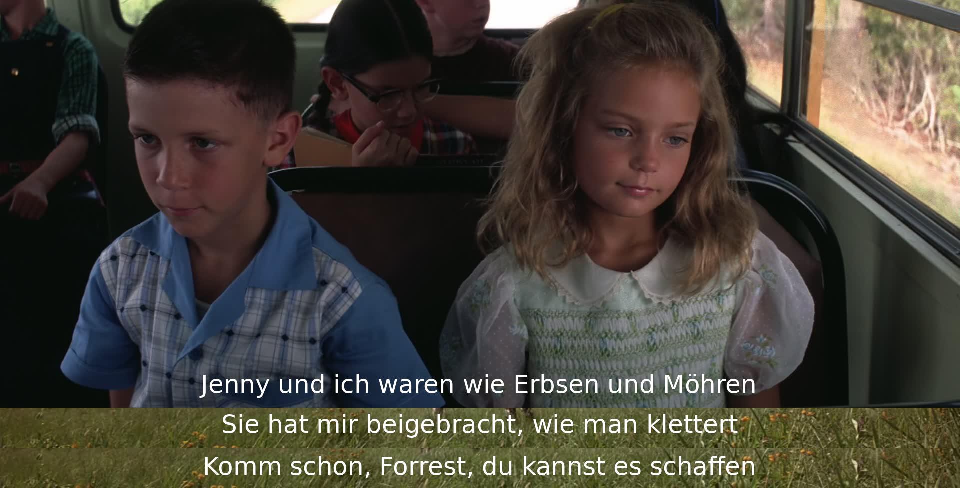 Jenny und Forrest hatten eine enge Verbindung und sie half ihm beim Klettern. Forrest wurde ermutigt, es zu versuchen und zu schaffen.