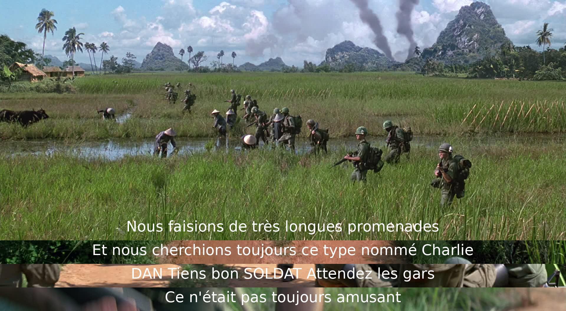 De longues promenades à la recherche de Charlie. Le soldat Dan encourage les autres à tenir bon malgré les difficultés rencontrées. Les balades n'étaient pas toujours agréables.