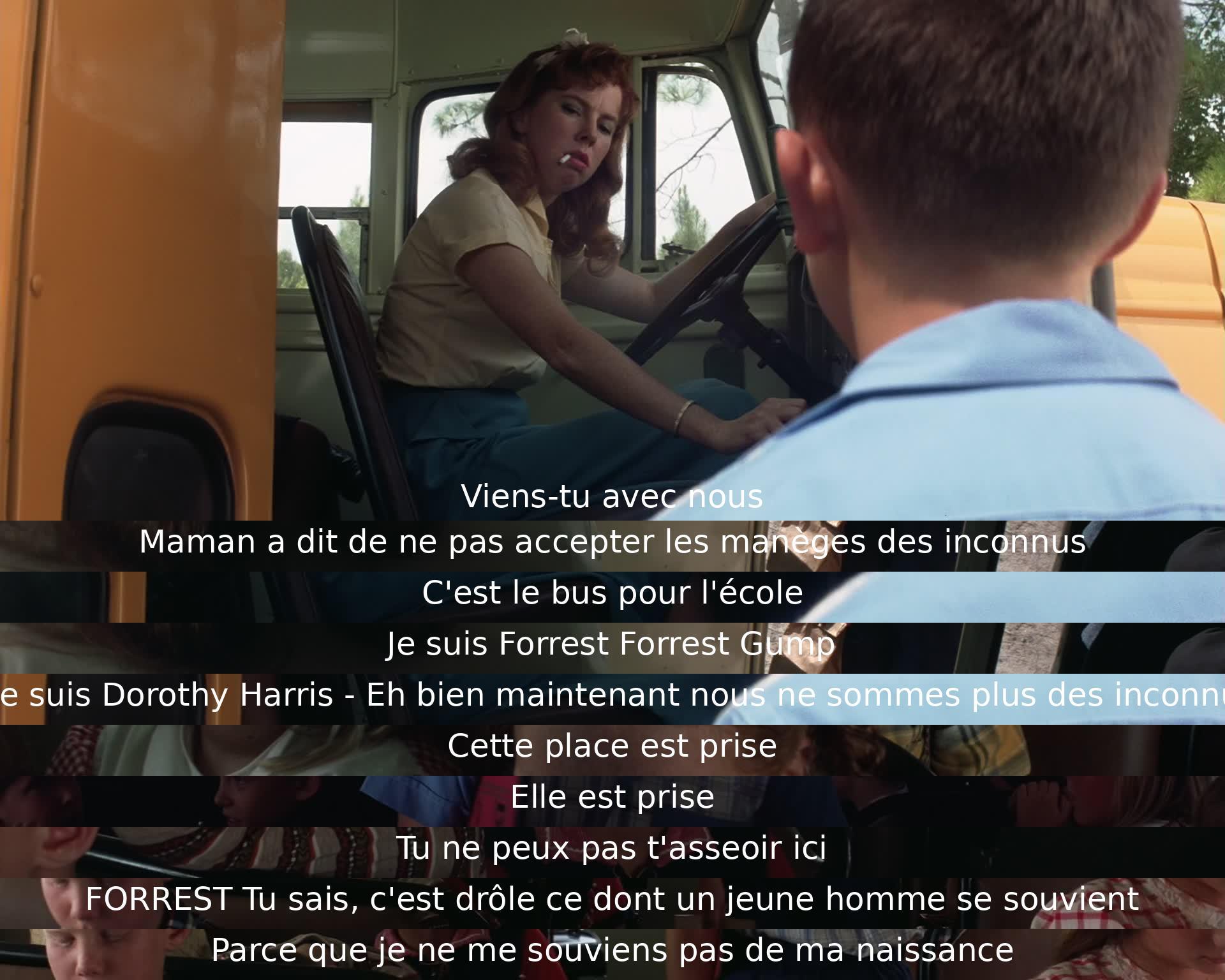 Un garçon, Forrest Gump, rencontre une fille dans le bus en route pour l'école. Après une courte discussion, ils établissent une connexion en se présentant l'un à l'autre. Forrest partage ensuite une réflexion sur la mémoire et l'importance des souvenirs.