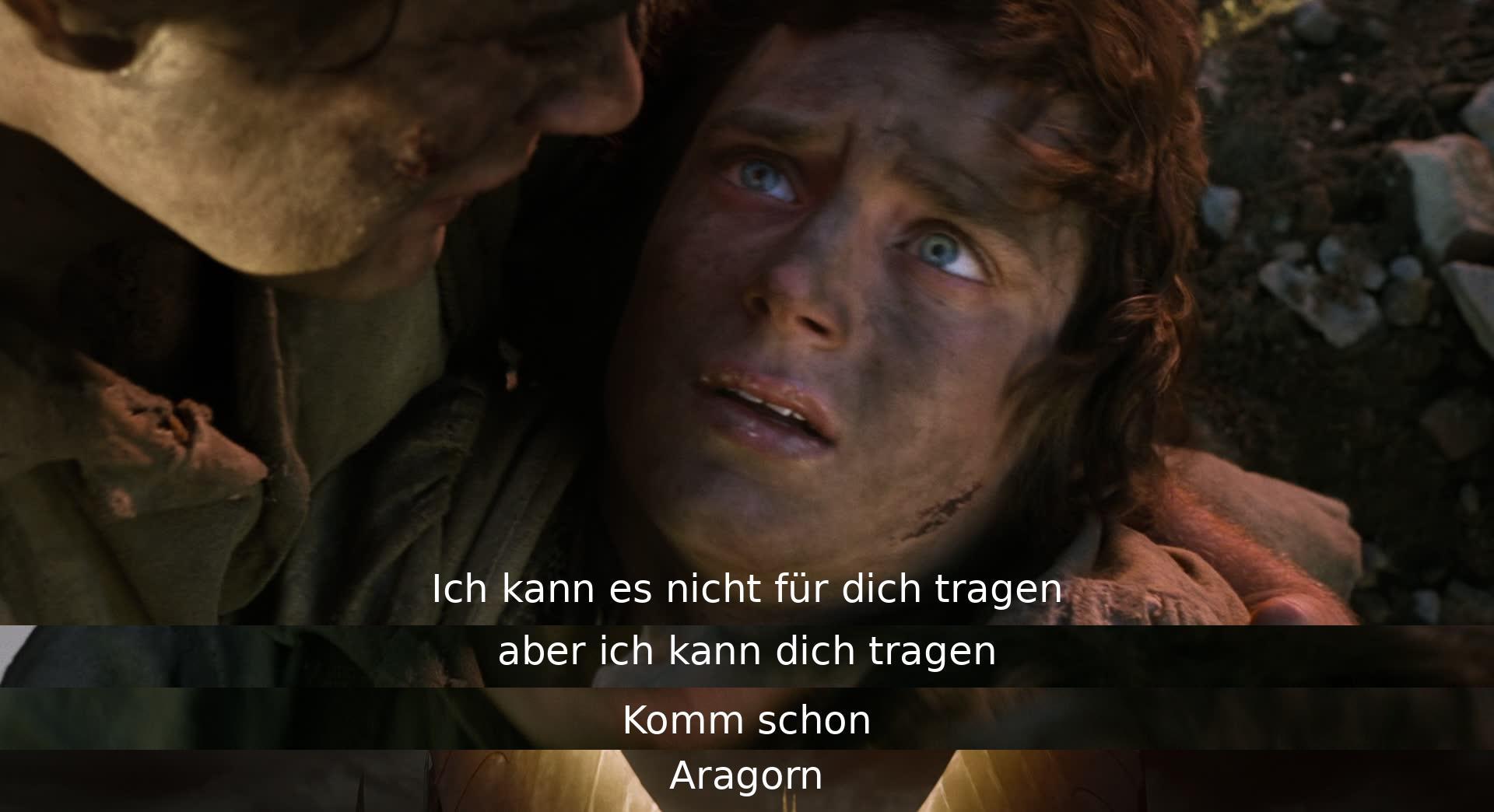 Ich kann nicht für dich tragen, aber ich kann dich tragen. Komm schon, Aragorn.