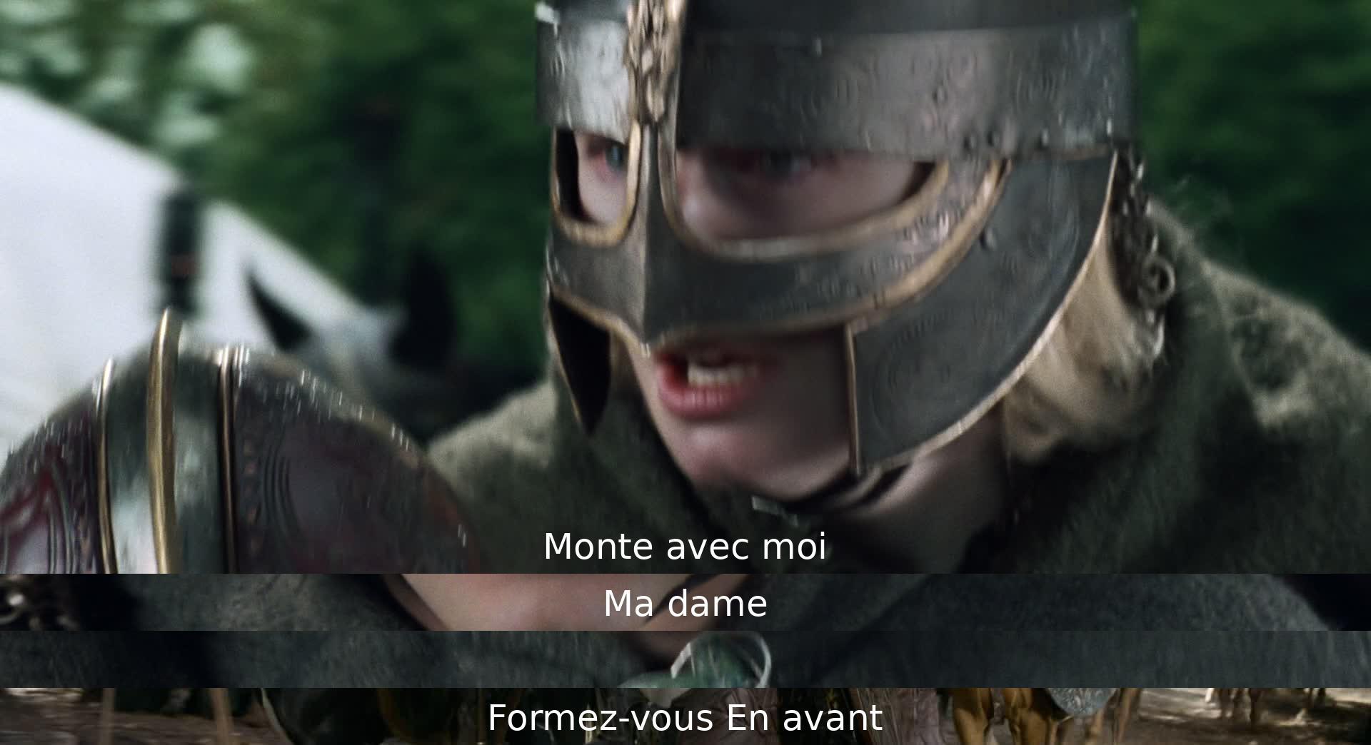 "Monte avec moi, ma dame." - "Formez-vous. En avant."