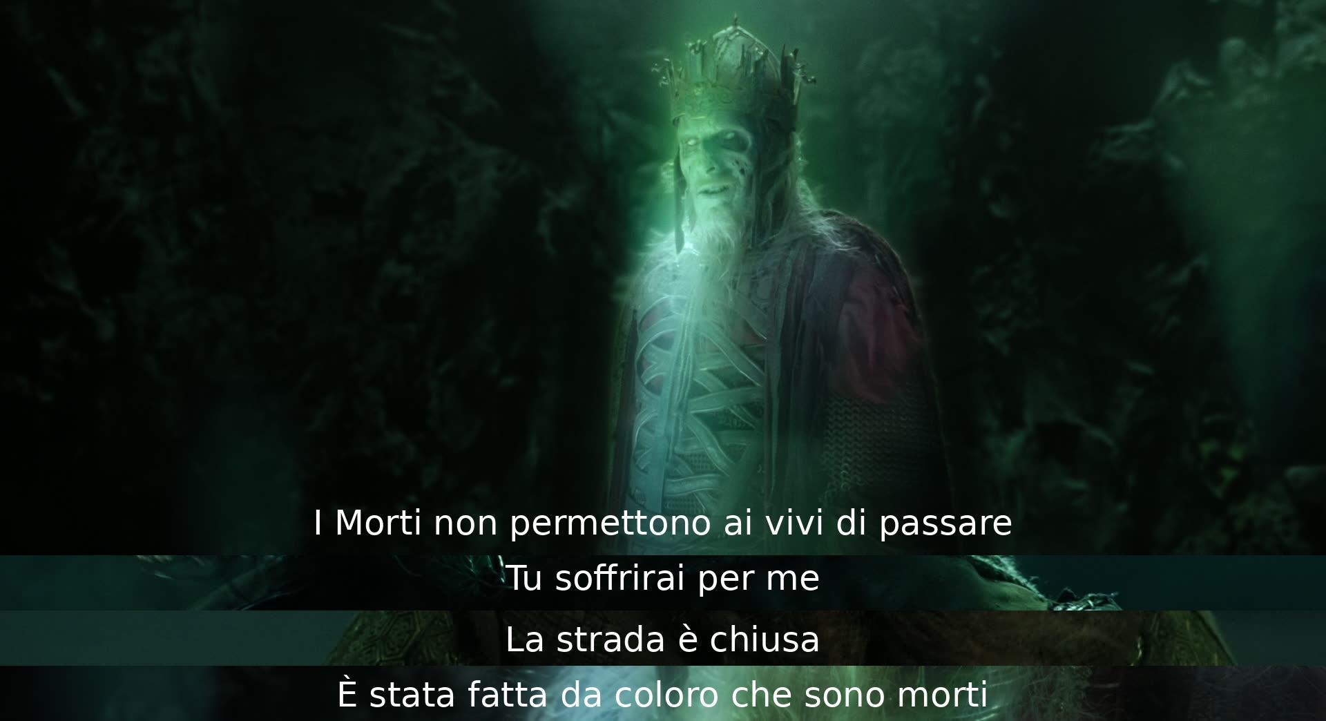 Il dialogo descrive una scena in cui i morti impediscono ai vivi di procedere. Un personaggio avverte che si soffrirà per lui e spiega che la strada è bloccata da coloro che sono morti.